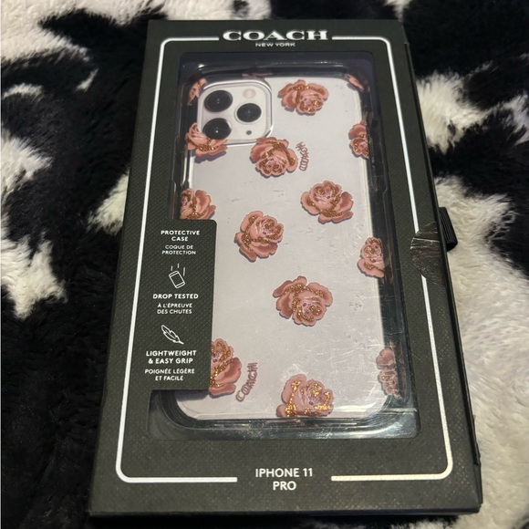 Coach iPhone 11 Pro case floral pink glitter - Picture 3 of 7